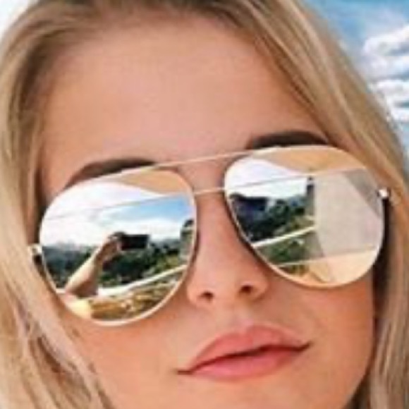 Christian Dior CD mirrored split gold aviator sunglasses 😎 with case Italy made - Picture 6 of 16